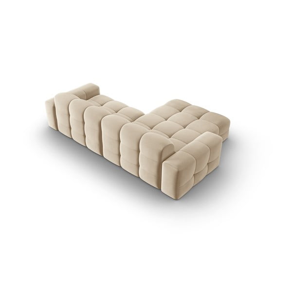 Beež sametne nurgadiivan (vasakpoolne nurk) Kendal - Micadoni Home-image-4