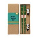 Rohelised puidust söögipulgad kahe inimese komplektis Panda - Rex London