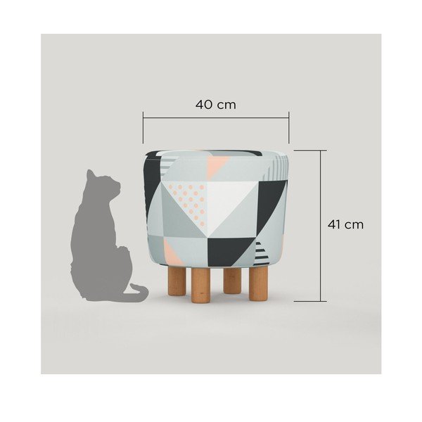 Taburet s dřevěnými nohami Cono Tepe, ⌀ 41 cm-image-1