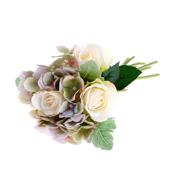 Umělá dekorace ve tvaru kytice růže s hortenzií Dakls Hanz