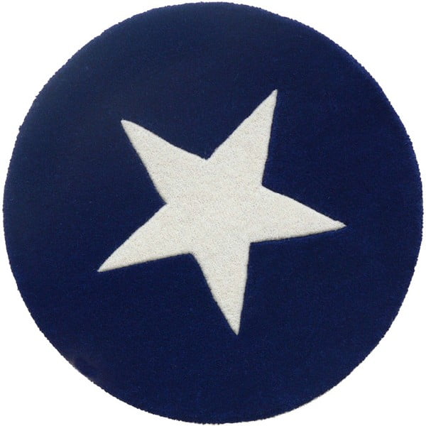 Vlněný koberec Star Blue, 130 cm
