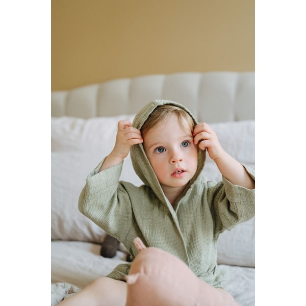 Laste roheline linane rüü Nature, suurus 122 - 128 - Linen Tales-image-4