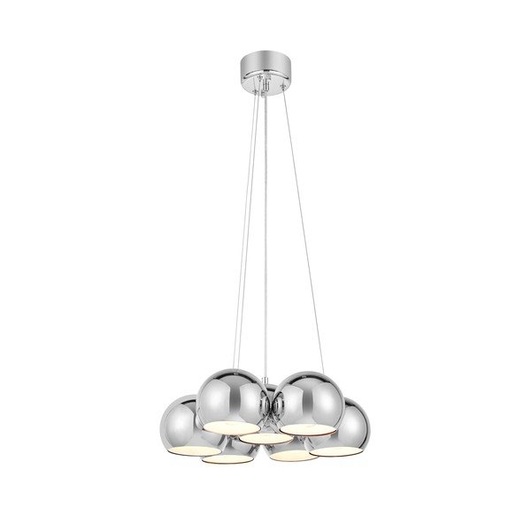 Läikiv hõbedane metallist ripplamp ø45x15 cm Cupolo - Markslöjd