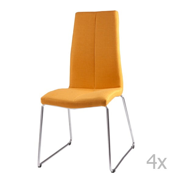 Sada 4 žlutých jídelních židlí sømcasa Aora