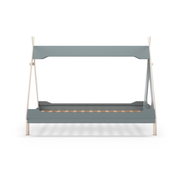 Petrooleumivärvi männipuidust lastevoodi 90x190 cm Nora - Marckeric-image-3