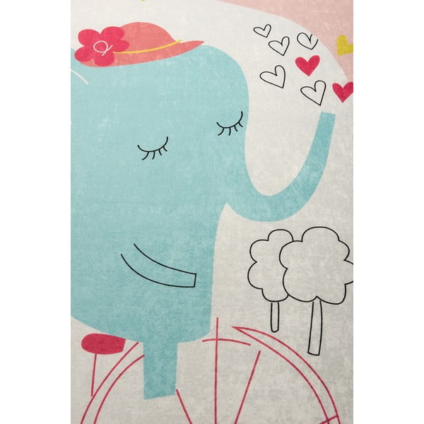 Laste libisemisvastane vaip 140 x 190 cm Elephants Bike - Conceptum Hypnose-image-3