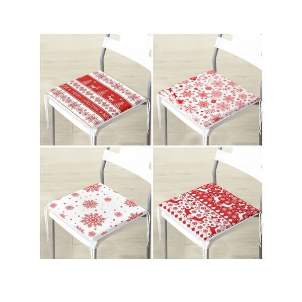 Jõulumotiiviga istmepadjad 4tk komplektis 40x40 cm Snowflakes - Mila Home-image-4