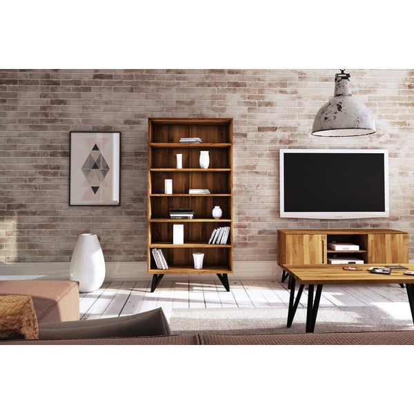 Tamme puidust raamaturiiul 91x185 cm Golo - The Beds-image-1