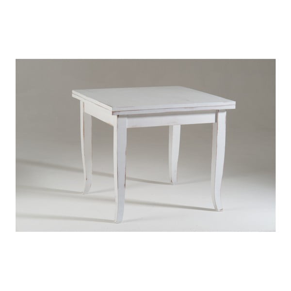Bílý dřevěný rozkládací jídelní stůl Castagnetti Dato, 100 x 100 cm