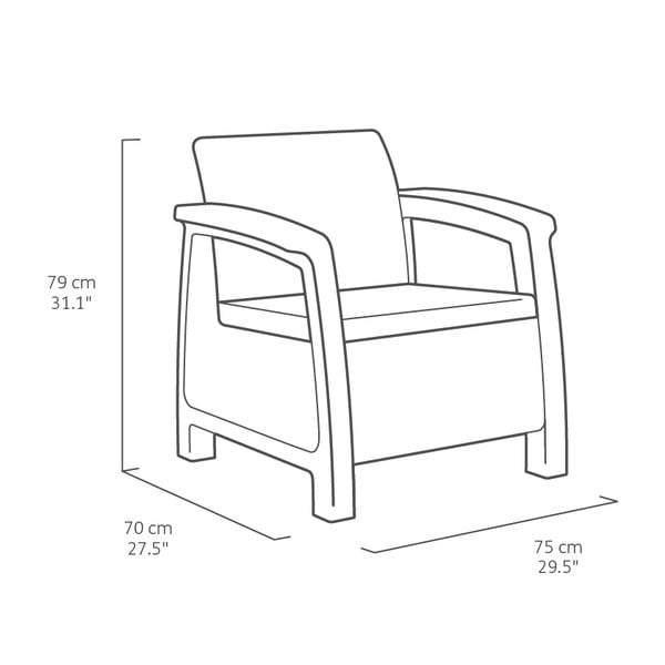 Tumehall aiamööbli komplekt 4-le inimesele Corfu - Keter-image-3