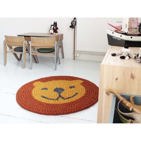 Laste pallivillane vaip Ball vaibad , ⌀ 90 cm Lion - Wooldot-image-1