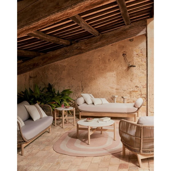 Kreem-puiduvärvi akaatsia täispuidust aiadiivan Catalina - Kave Home-image-3