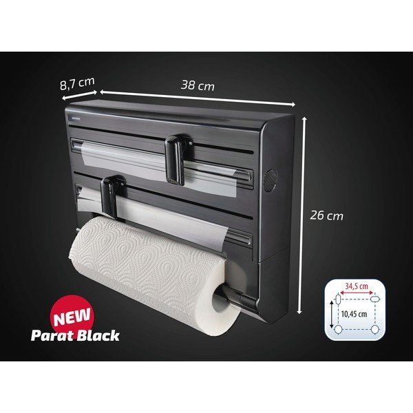 Must seinale kinnitatav plastmassist hoidik fooliumile ja paberrätikutele Parat - LEIFHEIT-image-2