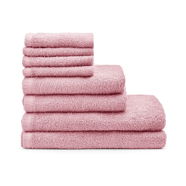 Roosad kiiresti kuivavad puuvillased froteerätikud 8tk komplektis Quick Dry - Catherine Lansfield