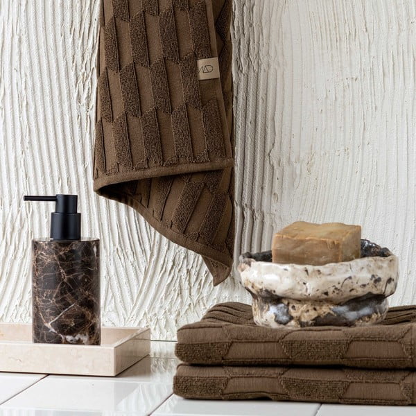 Tumepruunid puuvillased rätikud 2 tk 35x55 cm komplektis Geo - Mette Ditmer Denmark-image-3