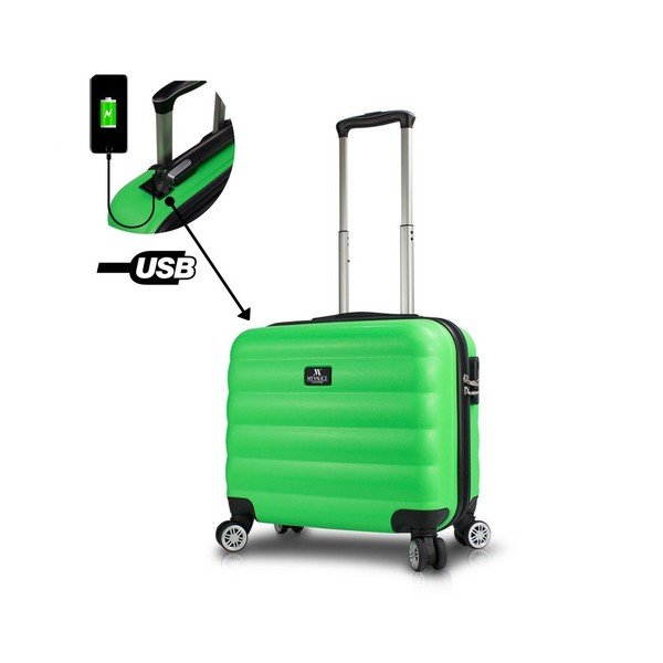 Zelený cestovní kufr na kolečkách s USB portem My Valice COLORS RESSNO Cabin Suitcase-image-1
