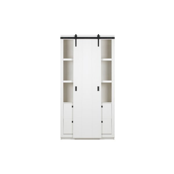 Valge mändist lükandustega riidekapp 122x232 cm Slide - vtwonen-image-4