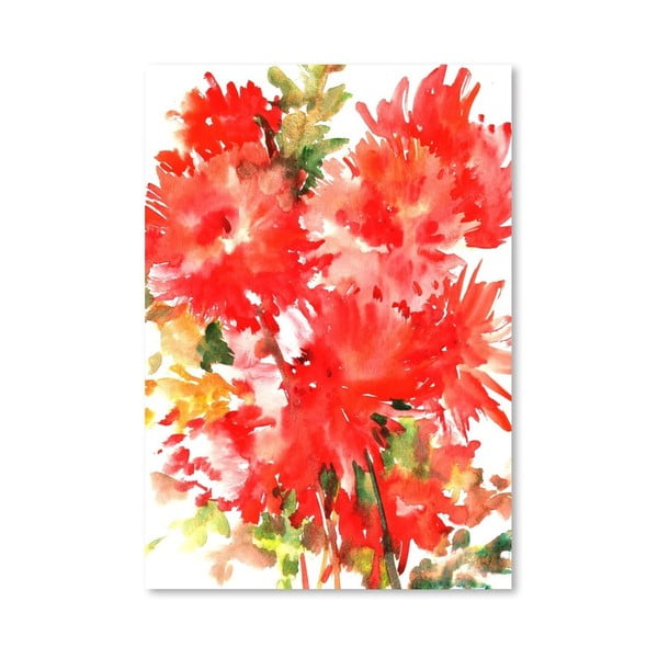 Autorský plakát Red Dahlias od Surena Nersisyana, 42 x 30 cm