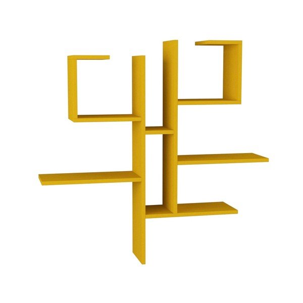 Žlutý nástěnný policový díl Homitis Research