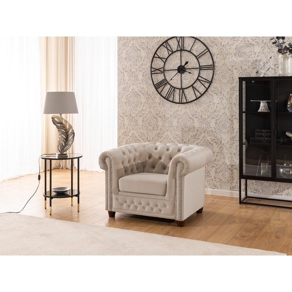 Beež sametist chesterfieldi tool York Blik - Ropez-image-3