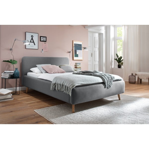 Hall polsterdatud kaheinimesevoodi 160x200 cm Mattis - Meise Möbel-image-1