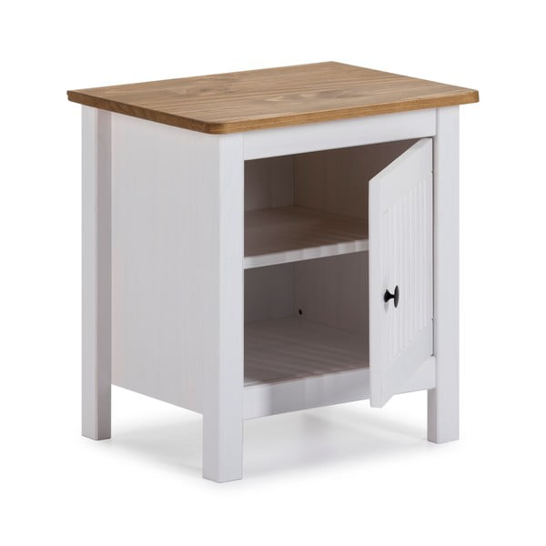 Valge puidust öökapp Bruna - Marckeric-image-4