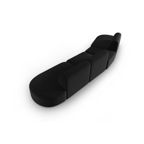 Must sametist diivan (vasak nurk) 428 cm Paolo - Milo Casa-image-3