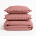 Roosa Renforcé puuvillast voodipesu üheinimesevoodile 140x200 cm Ruffle Striped - Mila Home Luxury