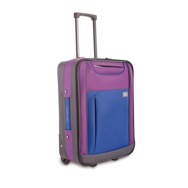 Modro-fialový kufr na kolečkách Tempo, 50cm