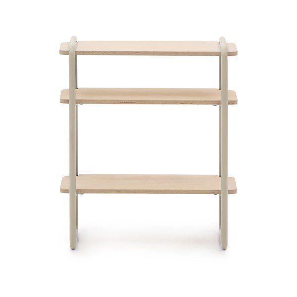 Beež rippuv laste raamaturiiul 60x70x28 cm Tinn - Kave Home-image-2