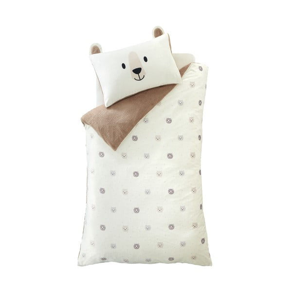 Pruun/kreem laste voodipesu üheinimesevoodile mikroplüüsist 135x200 cm Cosy Bear - Catherine Lansfield
