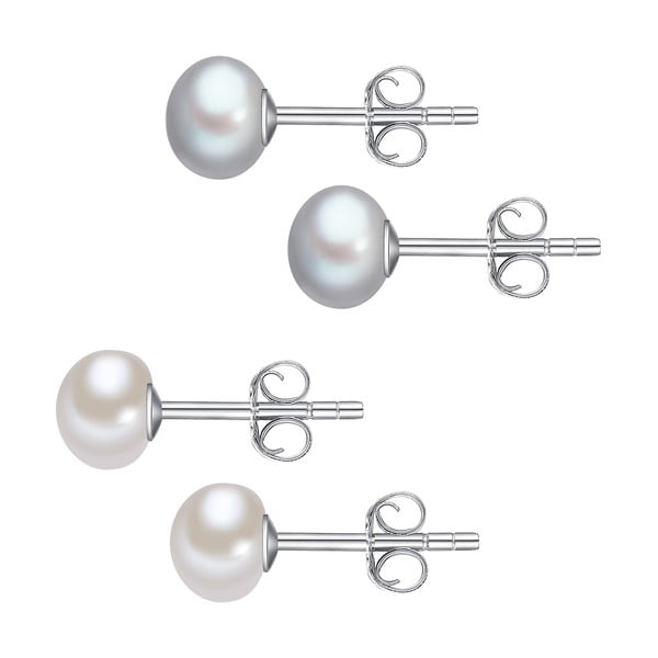 Sada 2 párů perlových náušnic Chakra Pearls