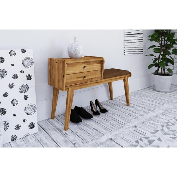 Tammepuidust sahtlitega pink oranži istmega Retro - The Beds-image-1