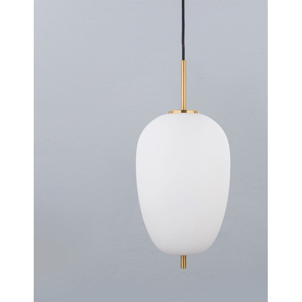 Valge/messingvärvi klaasist ripplamp ø 27 cm Lato - Nova Luce-image-1