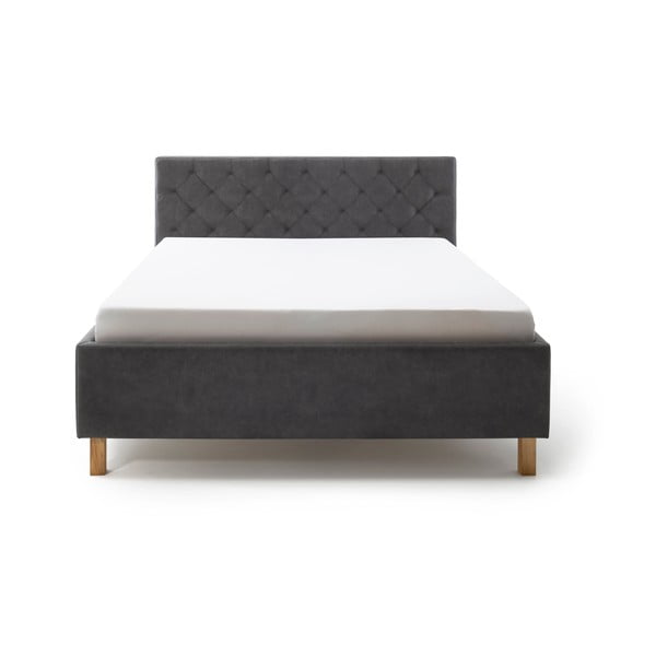 Tumehall polsterdatud kaheinimesevoodi, millel on hoiuruum ja voodipõhi 180x200 cm San Remo - Meise Möbel-image-2