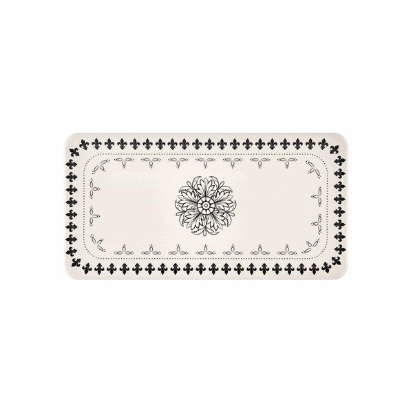 Kreemjas portselanist serveerimistaldrik musta ornamendiga Libre, 32 x 17 cm - Mia-image-1