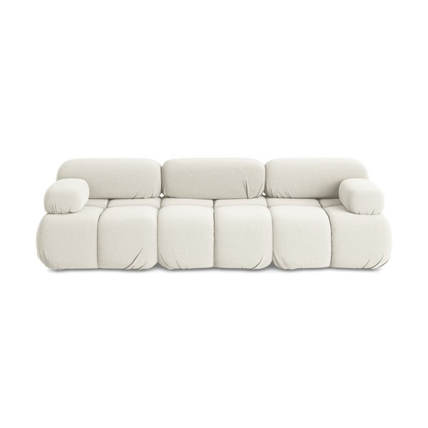 Valge sametist moodulsofa 285 cm Lokua - Makamii