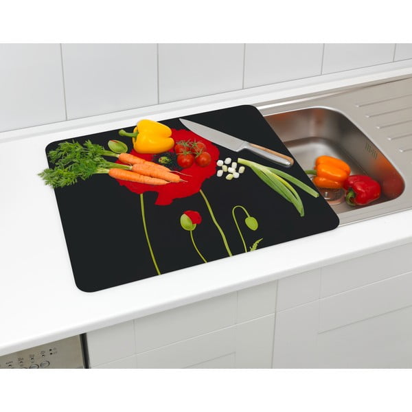 Karastatud klaasist seinakate pliidi äärde 50x56 cm Poppy - Maximex-image-3