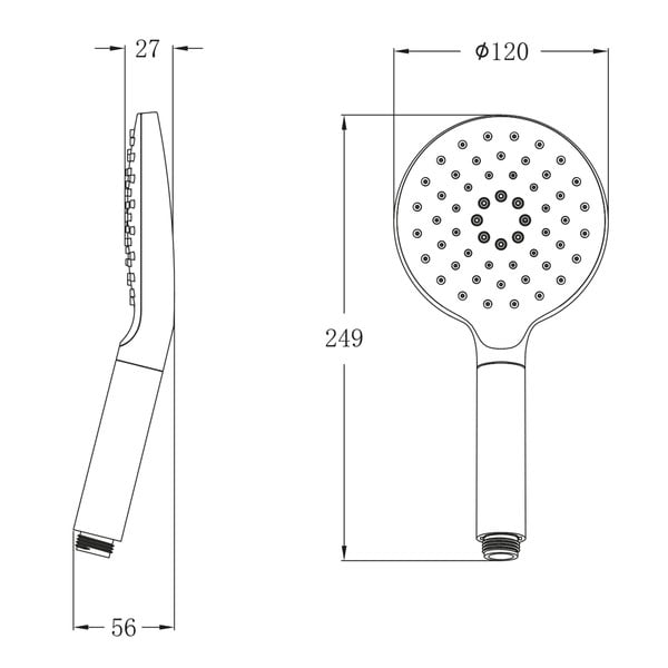 Plastikust dušiotsik läikiv hõbedane ø 12 cm - Sapho-image-4