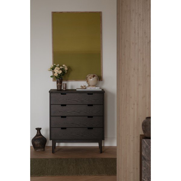 Tumeda naturaalse tammepuidust kummut 75x85x38 cm Garrison - Rowico-image-2
