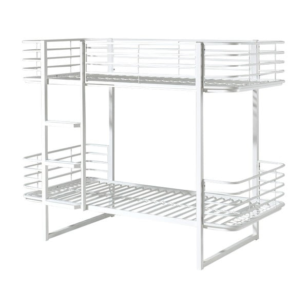 Valge metallist laste narivoodi koos voodipõhjaga 90x200 cm Oscar – Vipack