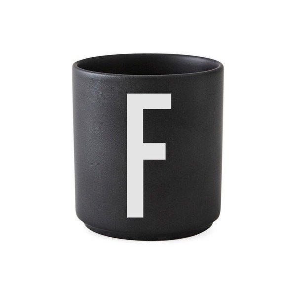 Must portselanist kruus tähestik F, 250 ml A-Z - Design Letters