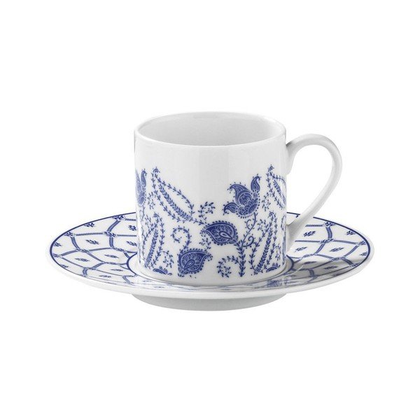 Sada 6 porcelánových šálků s podšálkem Kutahya Ornament, 50 ml