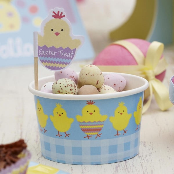Sada 8 papírových kelímků na sladkosti / zmrzlinu Neviti Easter Chick