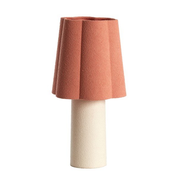 Lõhekarva/kreemika värvi laualamp tekstiilist varjuga (kõrgus 50 cm) Musaby - Light & Living