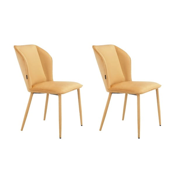 Kollased samet söögitoolid, 2 tk komplektis Wilma - Støraa-image-4