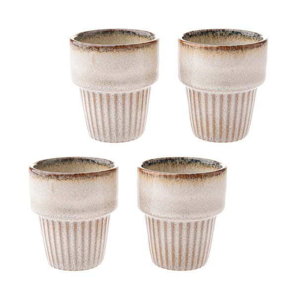 Kreemjad espressotassid komplektis (4 tk, 100 ml, kivikeraamika) Tone – Dakls