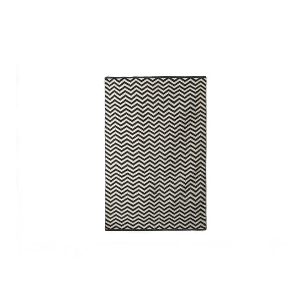 Černobílý koberec TJ Serra Zigzag, 100 x 120 cm