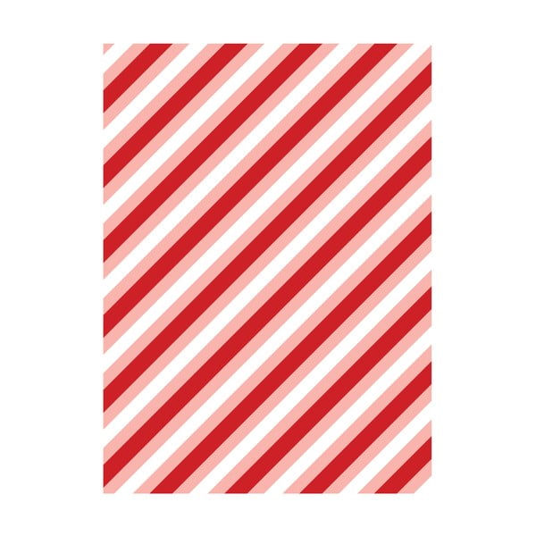 5 lehte punast ja valget pakkepaberit , 50 x 70 cm Candy Stripes - eleanor stuart