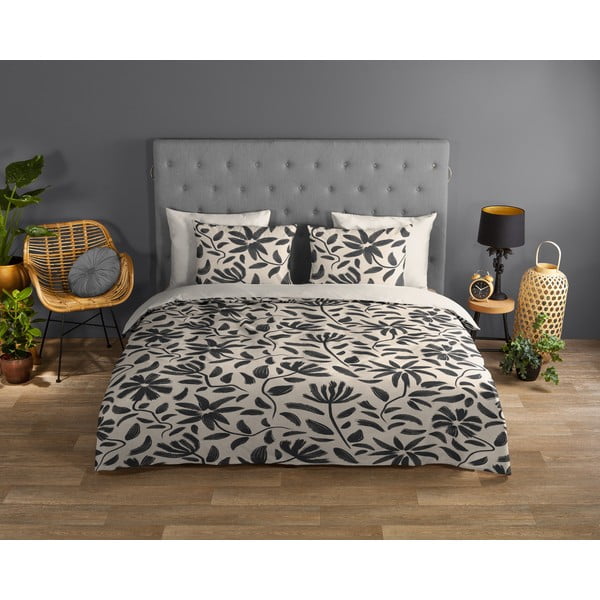 Must-beež puuvillane pikendatud voodipesu kaheinimesevoodile 200x220 cm Emilia - Good Morning-image-1